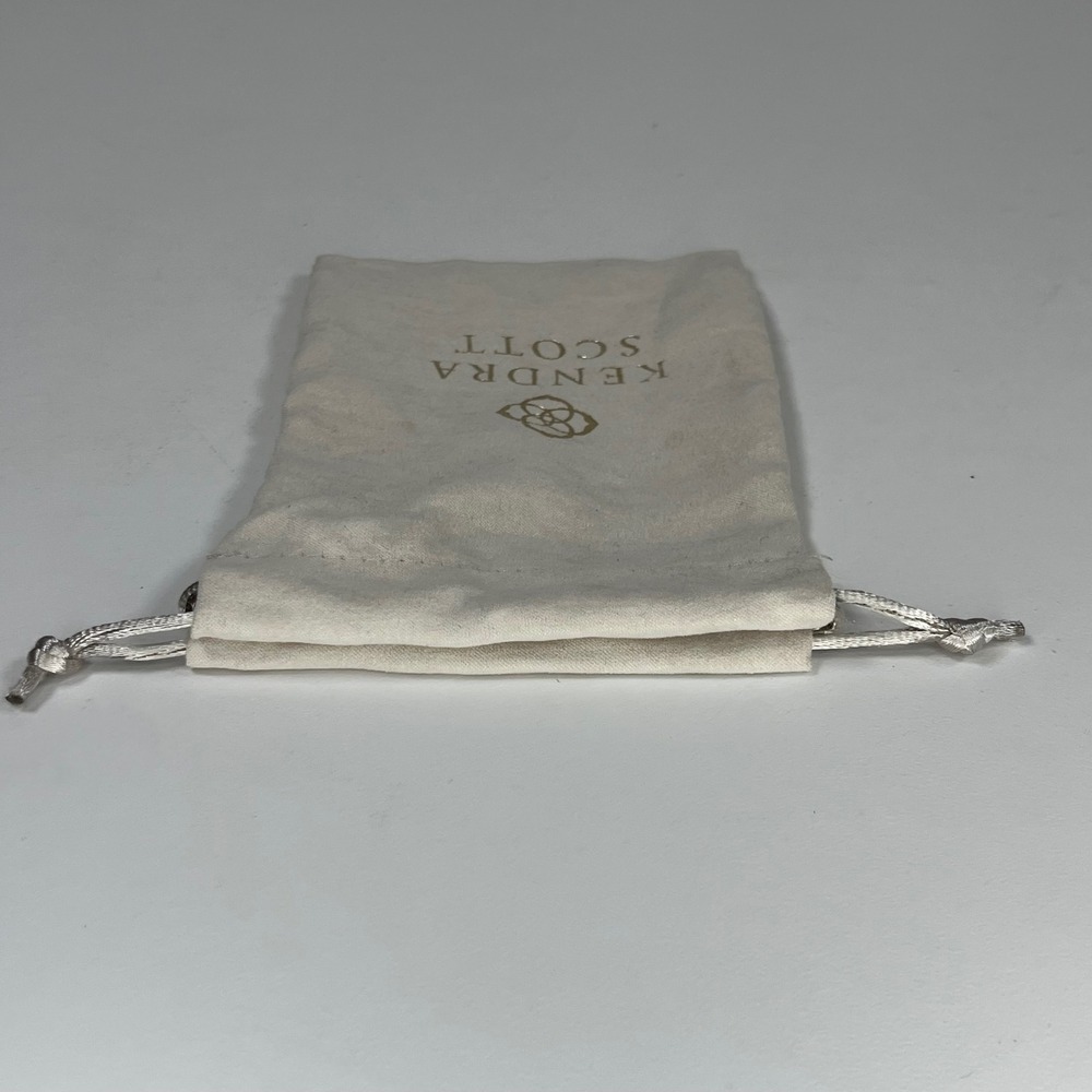 Kendra Scott Small Jewelry Pouch Cream Gold Logo Drawstring Dust Bag 4x5.5 - Picture 5 of 6